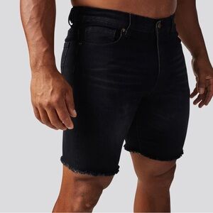 RSQ black distressed shants skater y2k shorts cut off punk indie retro bottoms